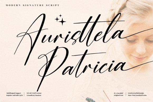Auristtela Patricia: A Delicate Script Typeface for Digital Elegance