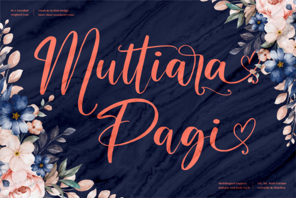 Muttiara Pagi: A Refined Script Font for Modern Editorial Design