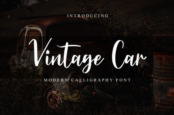 Vintage Car Font: Elegant Handwritten Style for Your Brand